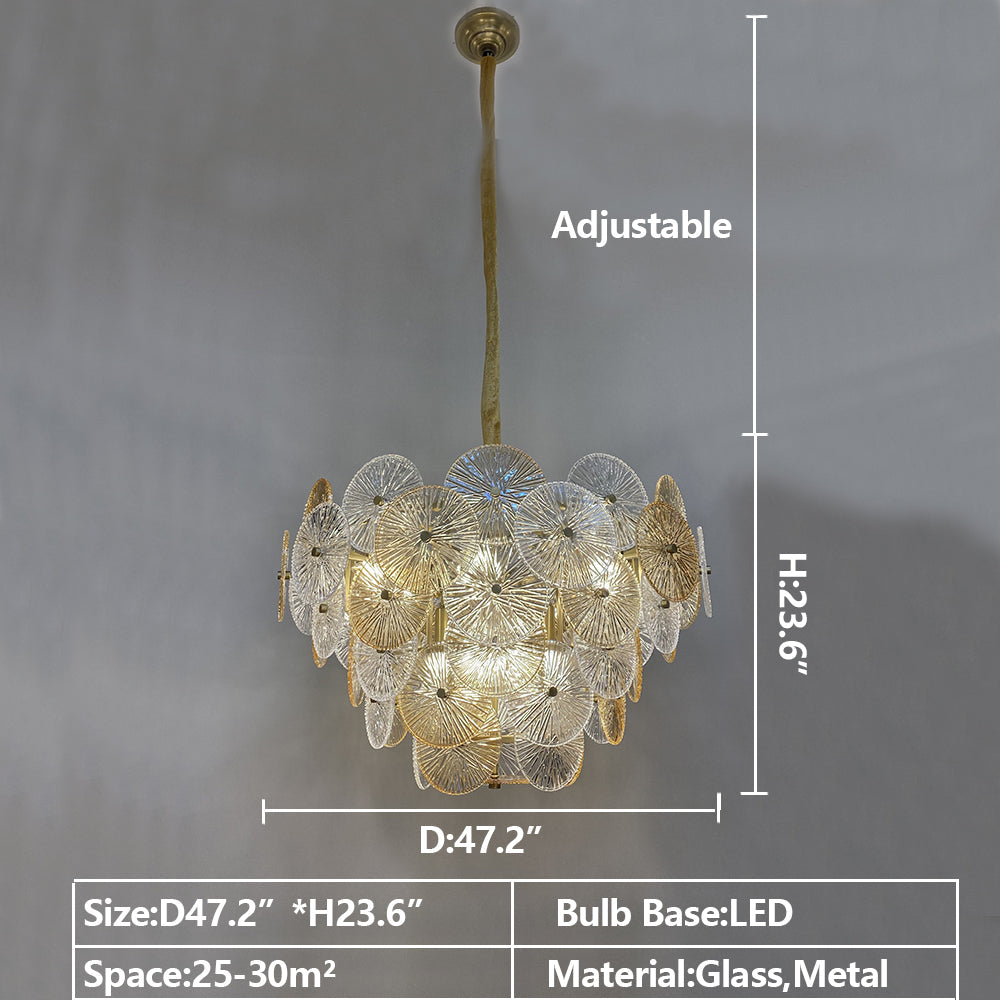 Light Luxury Art Design Creative Round Multi-Tiered Glass Chandelier for Living Room / bedroom