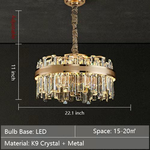 Modern Round / rectangular Crystal Chandelier Collection for Living Room / hallway / dining / bedroom