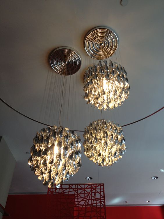 Modern Spiral Wave Chandelier in Silver and Gold Finish with Acrylic Design