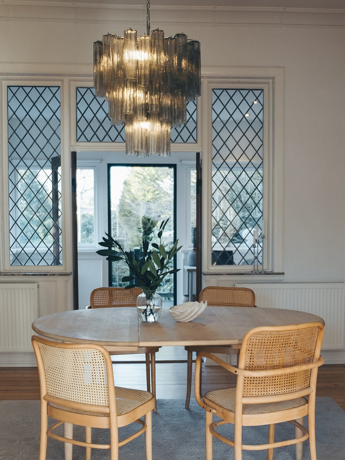 Murano Glass Chandelier – 48 Tubes – Smoked