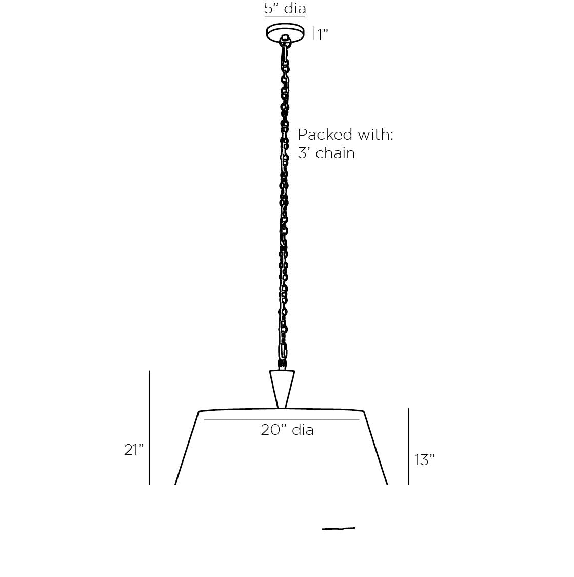 Luzen Pendant 49112 technical dimension drawing