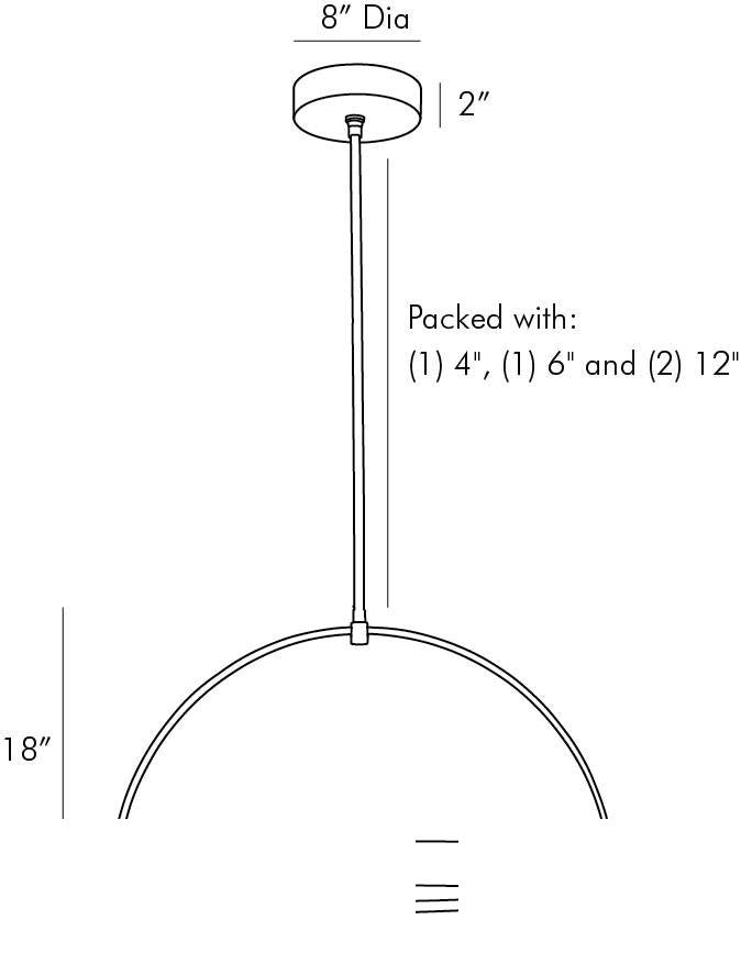 Fisk Pendant 49388 technical dimension drawing