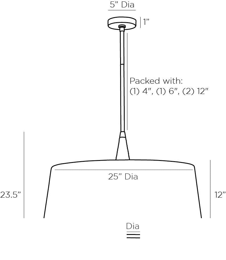 Middlebury Pendant 49789 technical dimension drawing