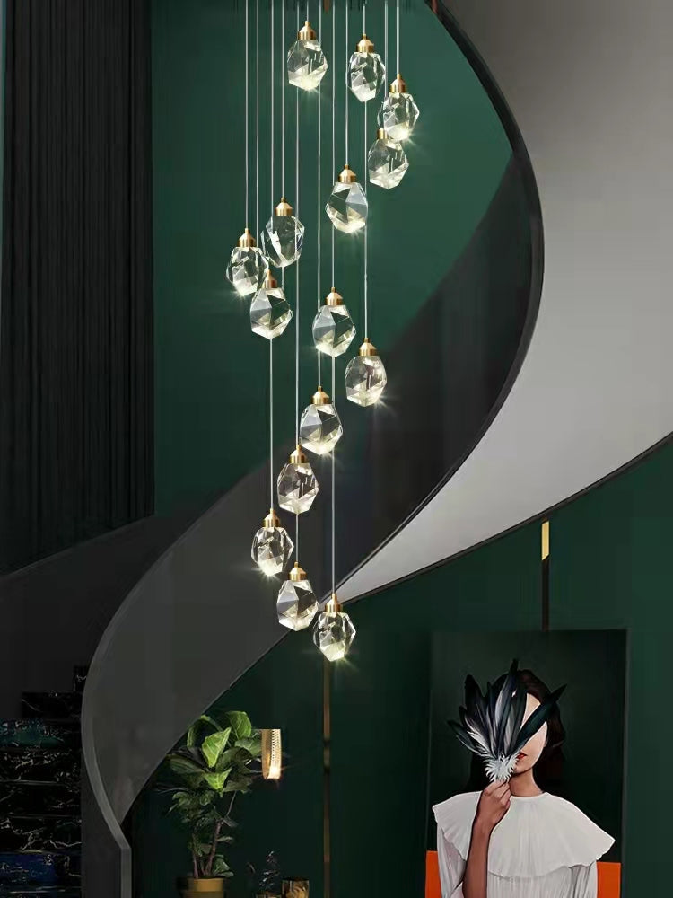 Modern Crystal Chandelier Foyer Living Room Droplight Hall Decoration Lights
