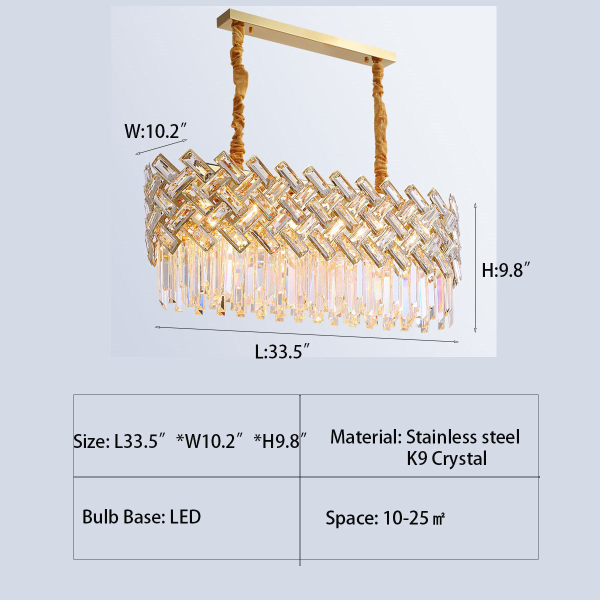 Post-Modern Light Luxury Fence Crystal Chandelier Suit for Living / dining Room