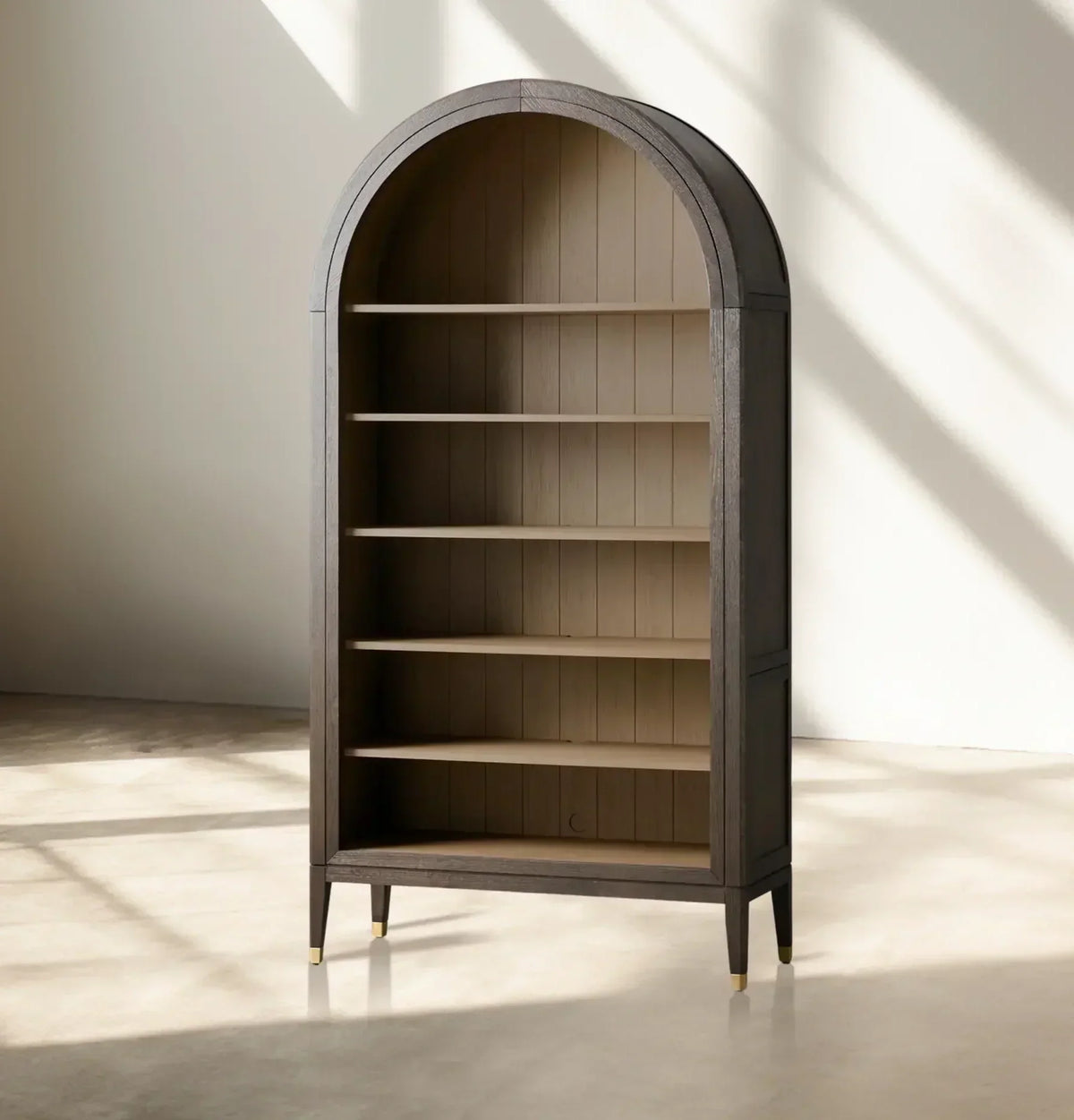 Hattie Open Bookcase in Oak 36-Inchw 46-Inchw