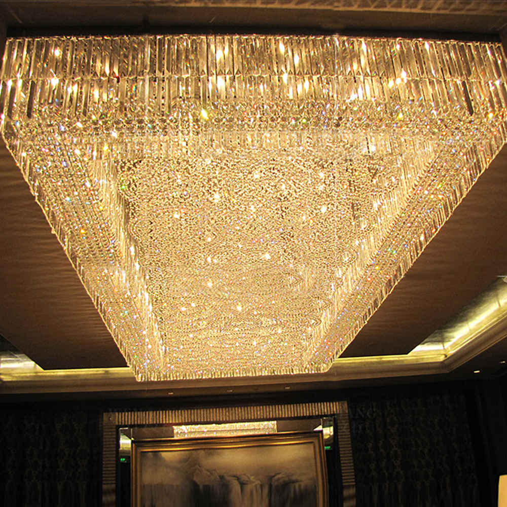 Large Rectangular Banquet Hall Crystal Chandelier