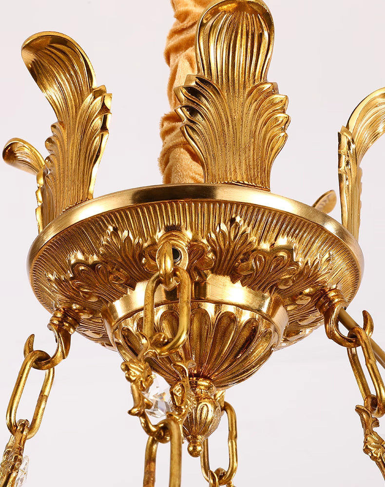 47X31 Inch 20 Lights French Empire Style Brass and Crystal Chandelier Light