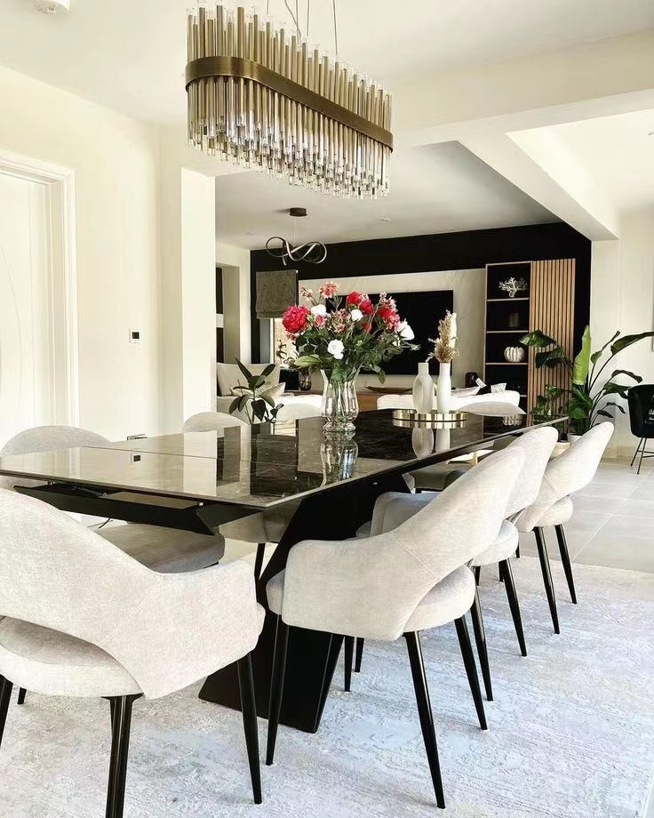Modern Antique Brass Finish Round & Rectangle Glass Tube Chandelier – High-Quality Materials
