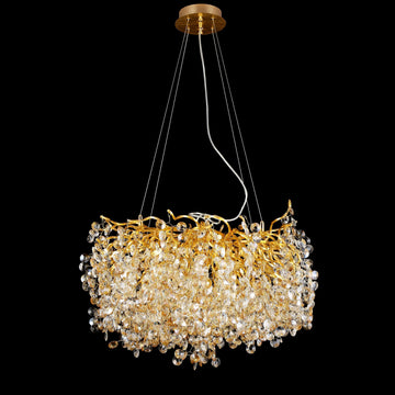 Crystal Quatre Round Branch Penny Chandelier