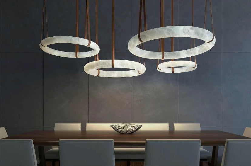 Modern Round Alabaster Chandelier for Living Room / bedroom