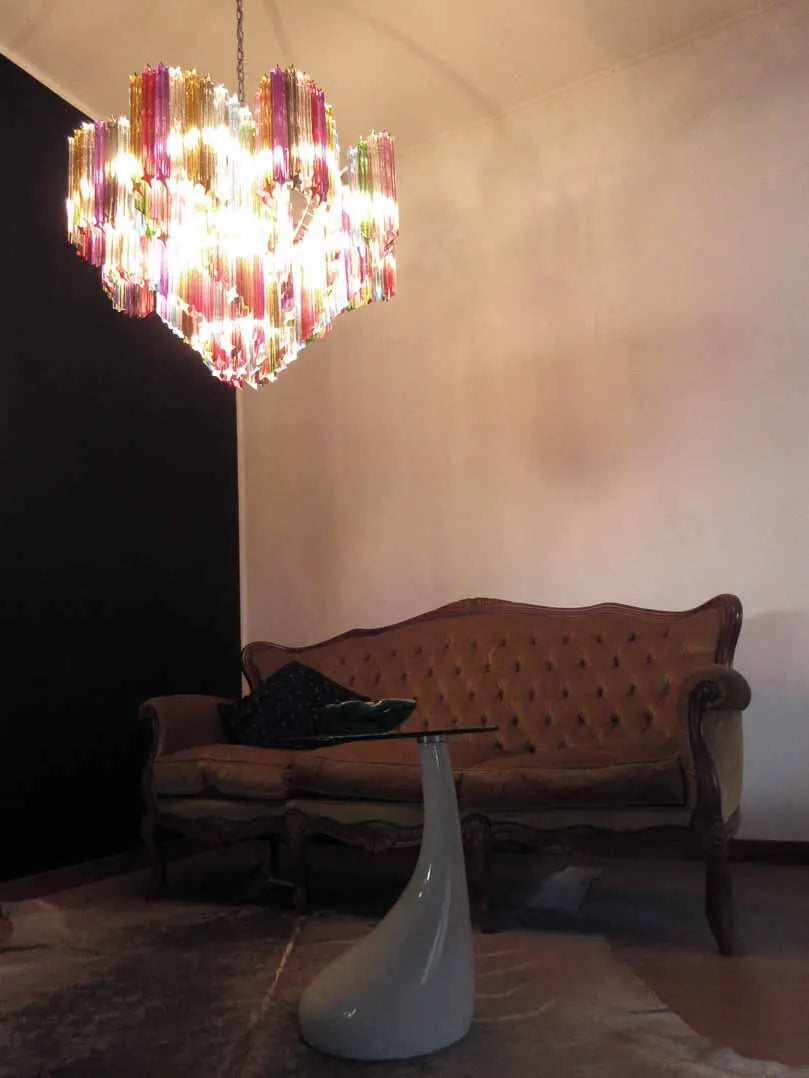Murano Glass Chandelier – 200 Prisms – Multicolored