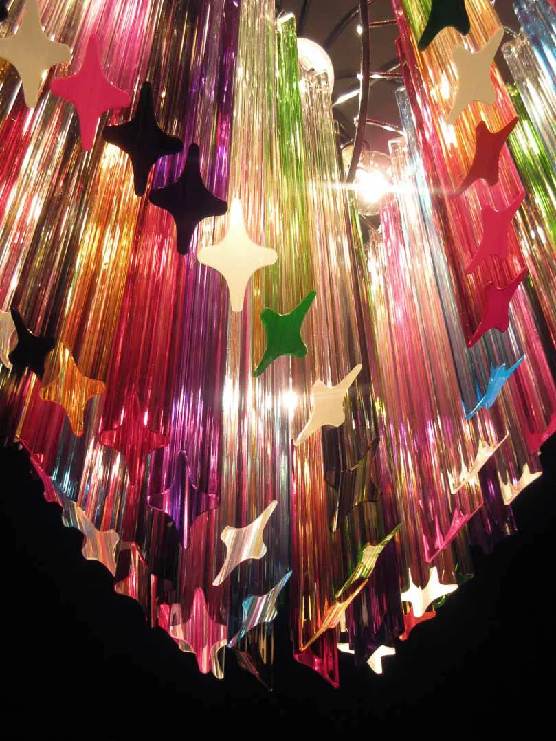 Murano Glass Chandelier – 200 Prisms – Multicolored