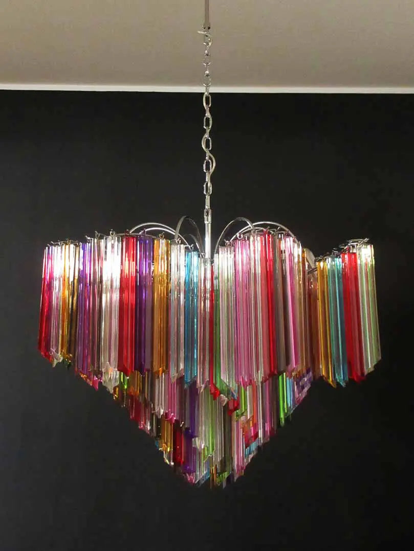 Murano Glass Chandelier – 200 Prisms – Multicolored
