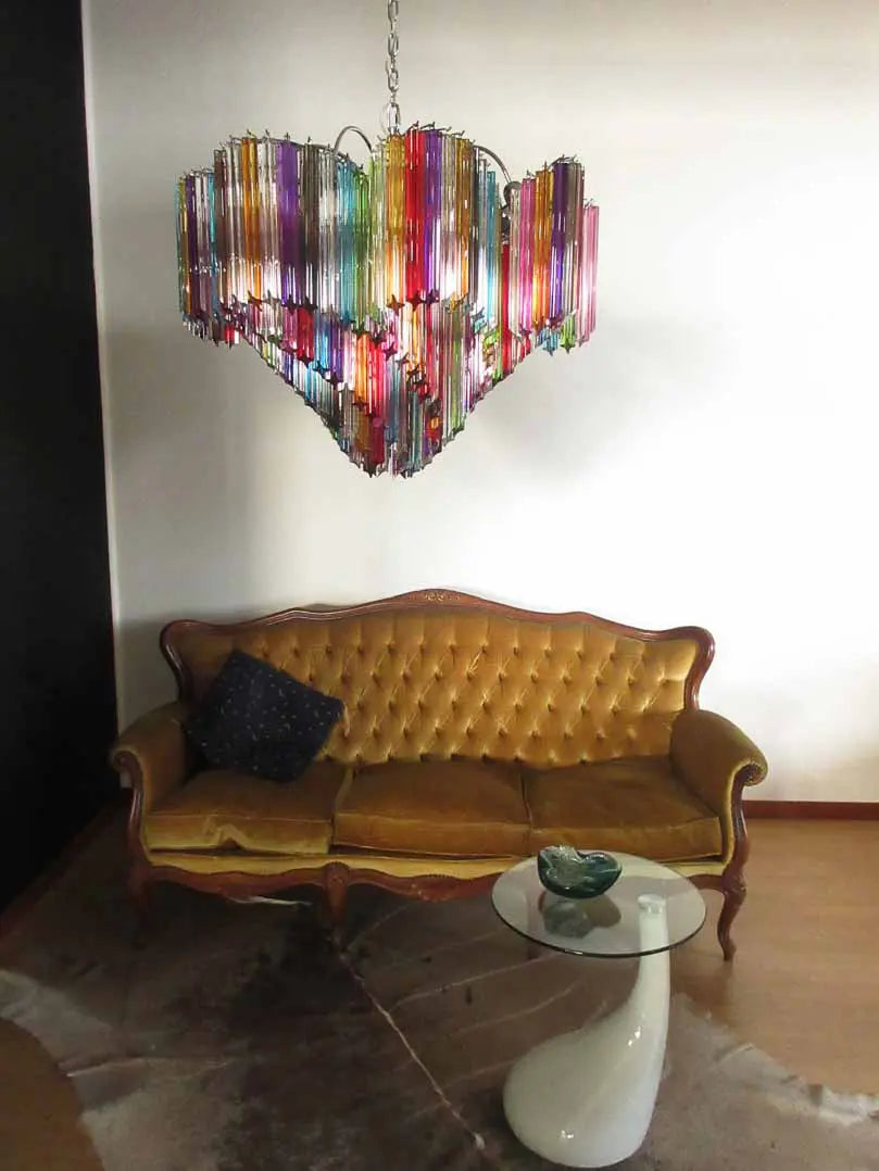 Murano Glass Chandelier – 200 Prisms – Multicolored