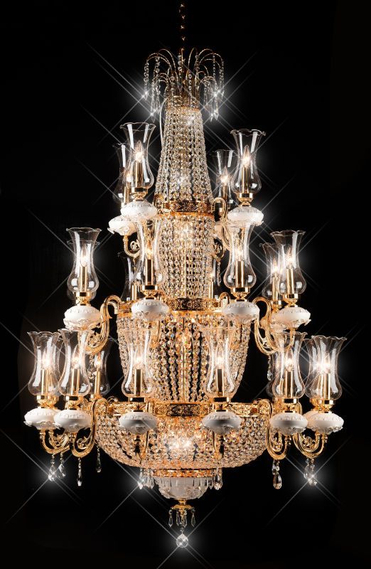 Luxury Multi-Tiered Crystal and Metal Empire Chandelier for Staircase Foyer Villa Hotel