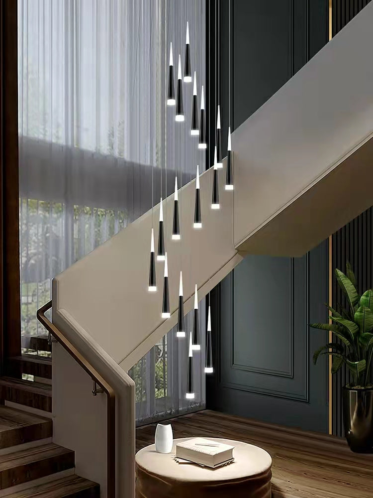 Spiral Staircase Chandelier Modern Style Ceiling Lamp Living Room Lighting
