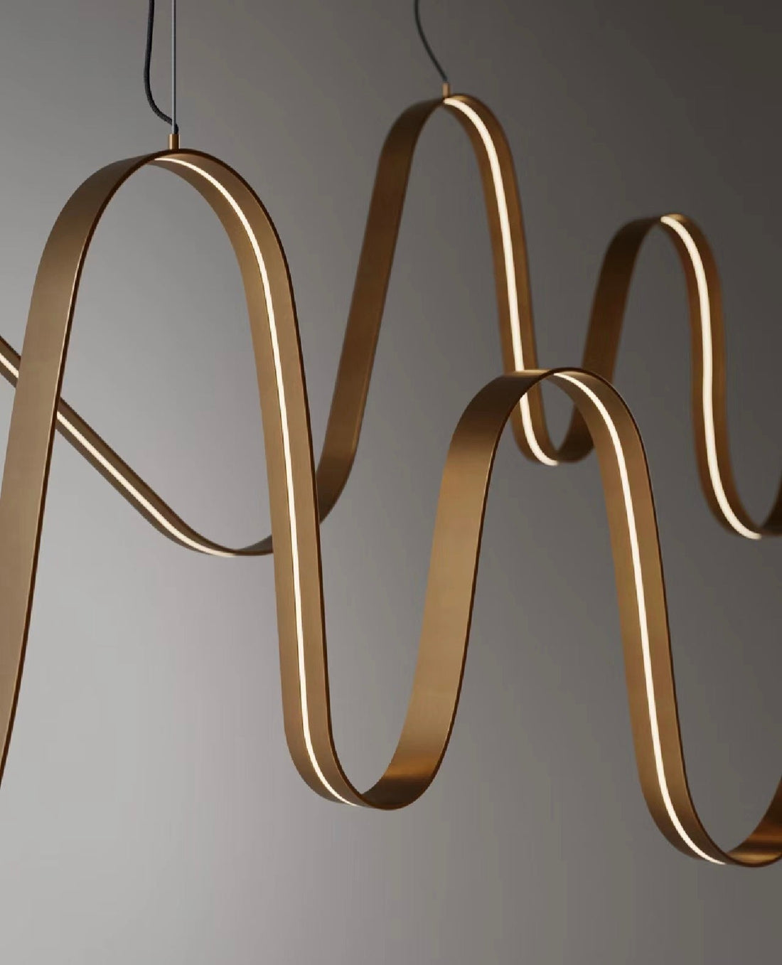 Modern Minimalist Wavy Line Chandelier for Dining Room / kitchen Island