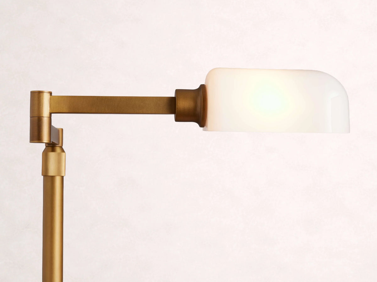 Zayd Swing Arm Opal Glass Table Lamp