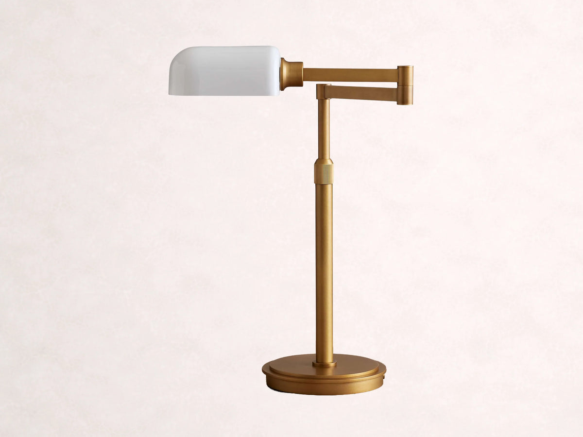 Zayd Swing Arm Opal Glass Table Lamp