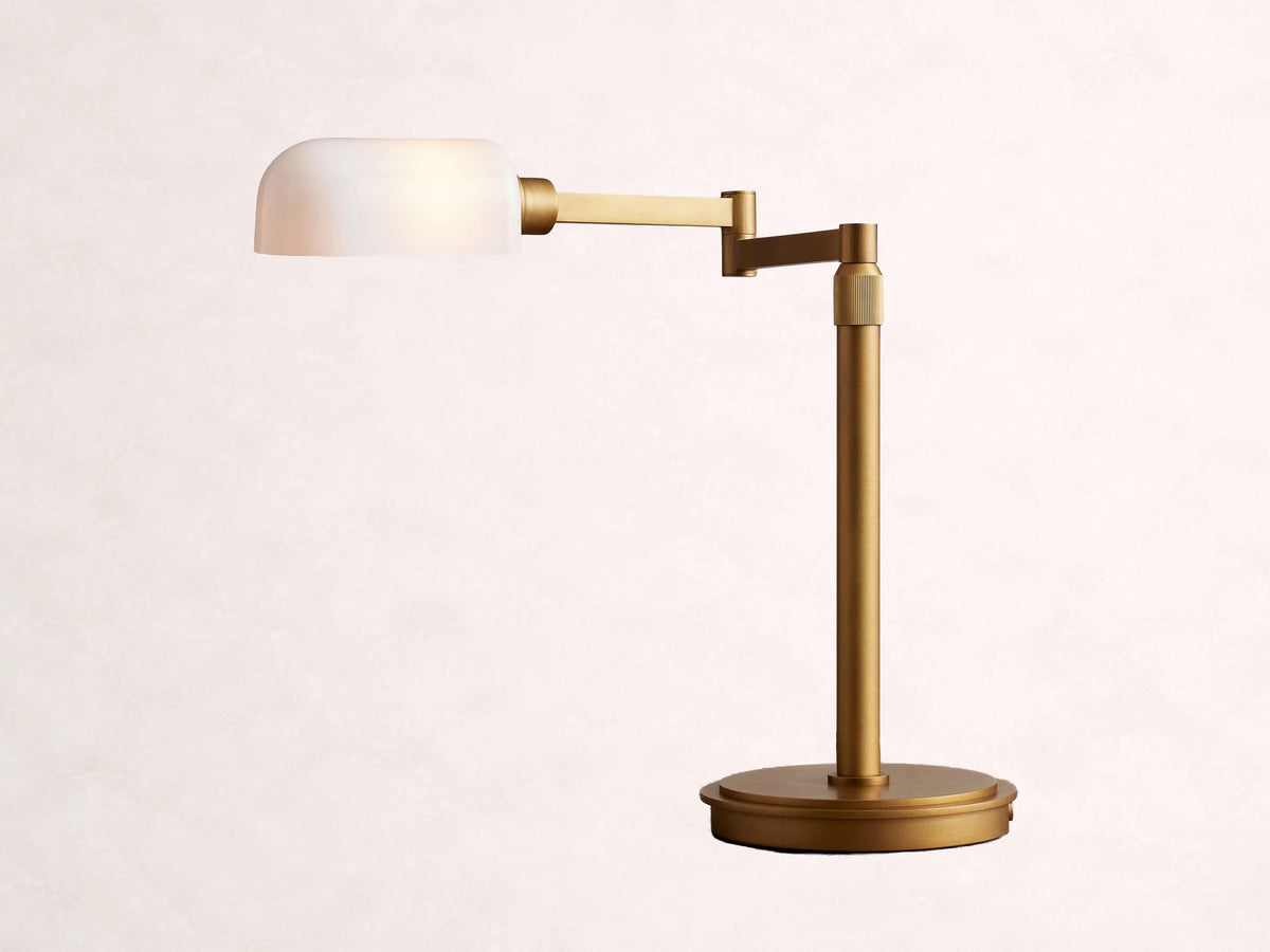 Zayd Swing Arm Opal Glass Table Lamp