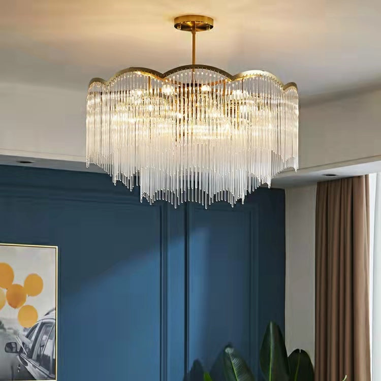 Elegant Lighting Chandelier Linear Crystal Lamp for Living / Dining Room