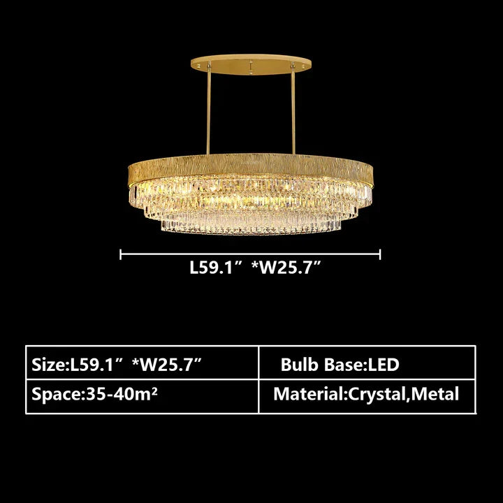 New Modern Gold Round / oval Light Luxury Ceiling Crystal Chandelier Set for Living Room / dining Room