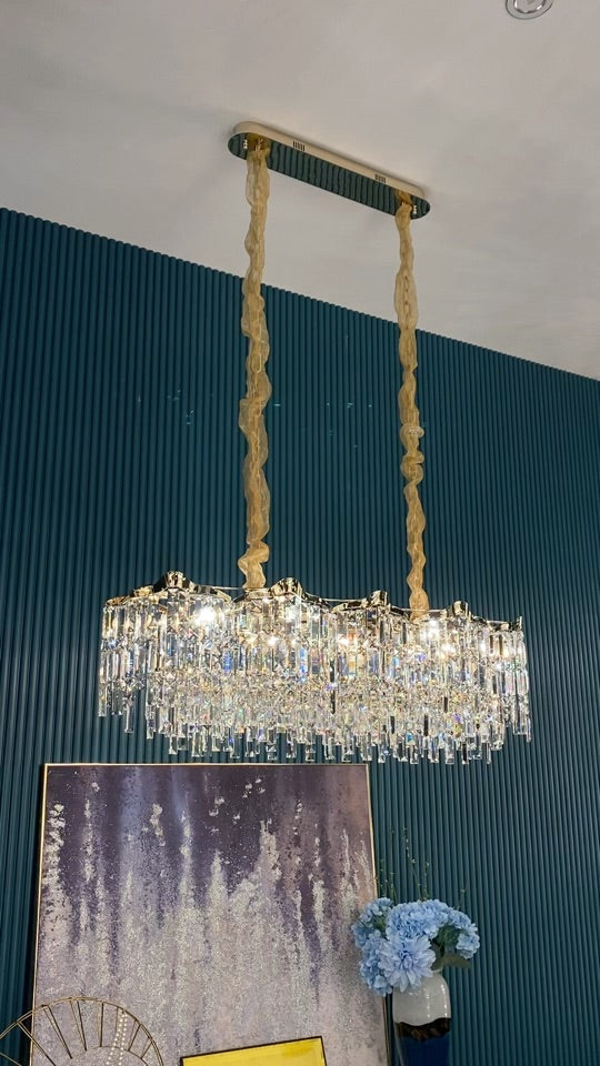 Crystal Tassel Chandelier Set for Living Room / dining Room and Bedroom