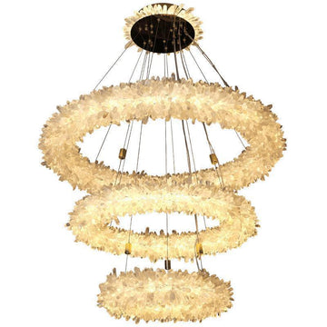 Derek Modern Rock Quartz Crystal Cluster Halo Chandelier