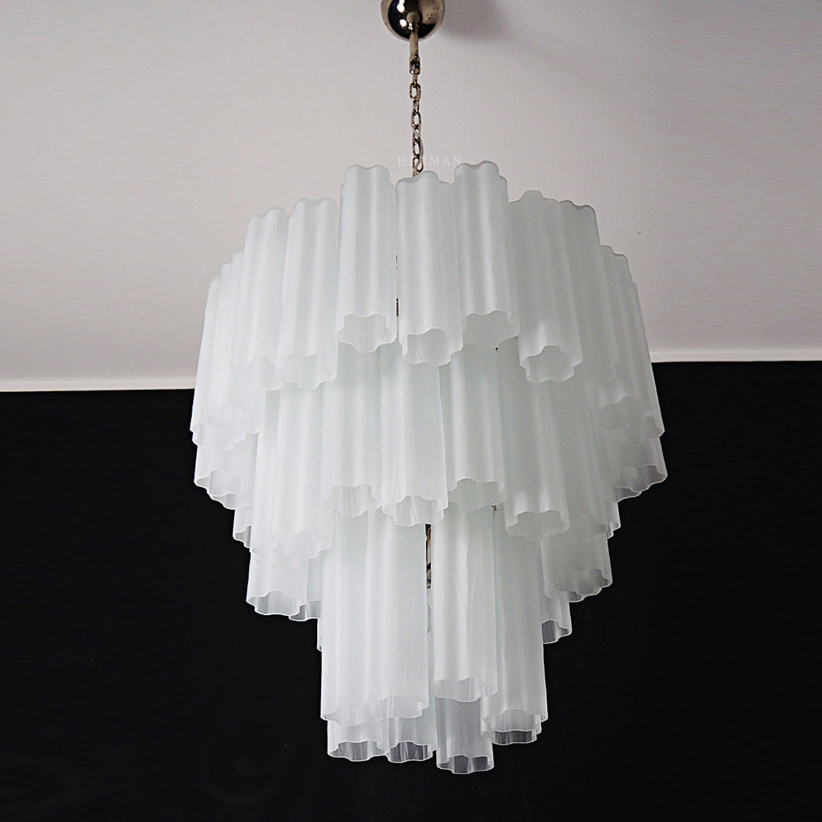 Murano Glass Chandelier – 48 Tubes – Matte White