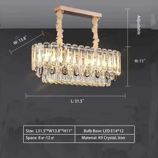 Oversized Transparent Crystal Tiered Chandelier Suit for Living / dining Room / bedroom