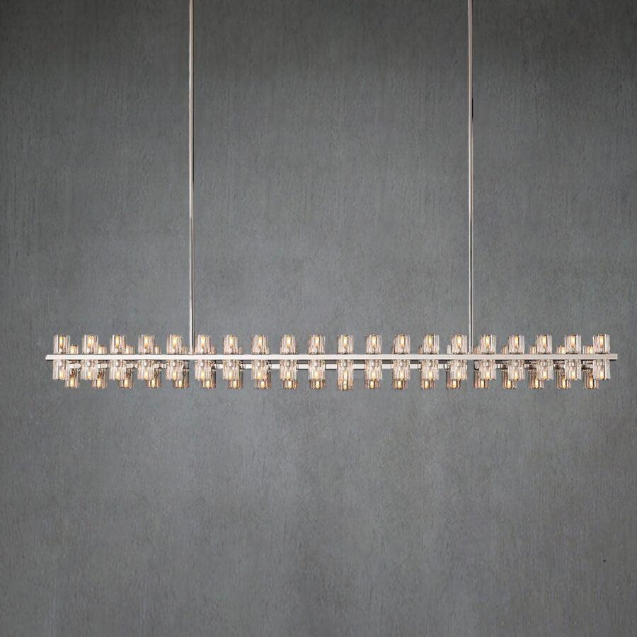 Arcachen Crystal Rectangular Chandelier 72"