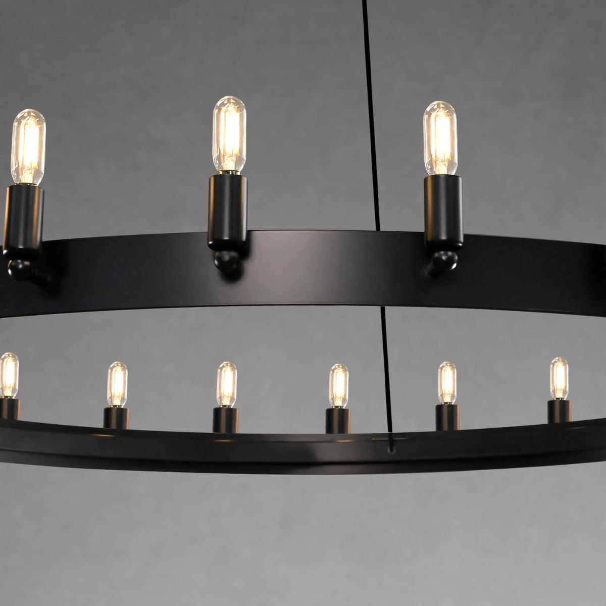 Camina Vintage Candelabra Round Chandelier 26"