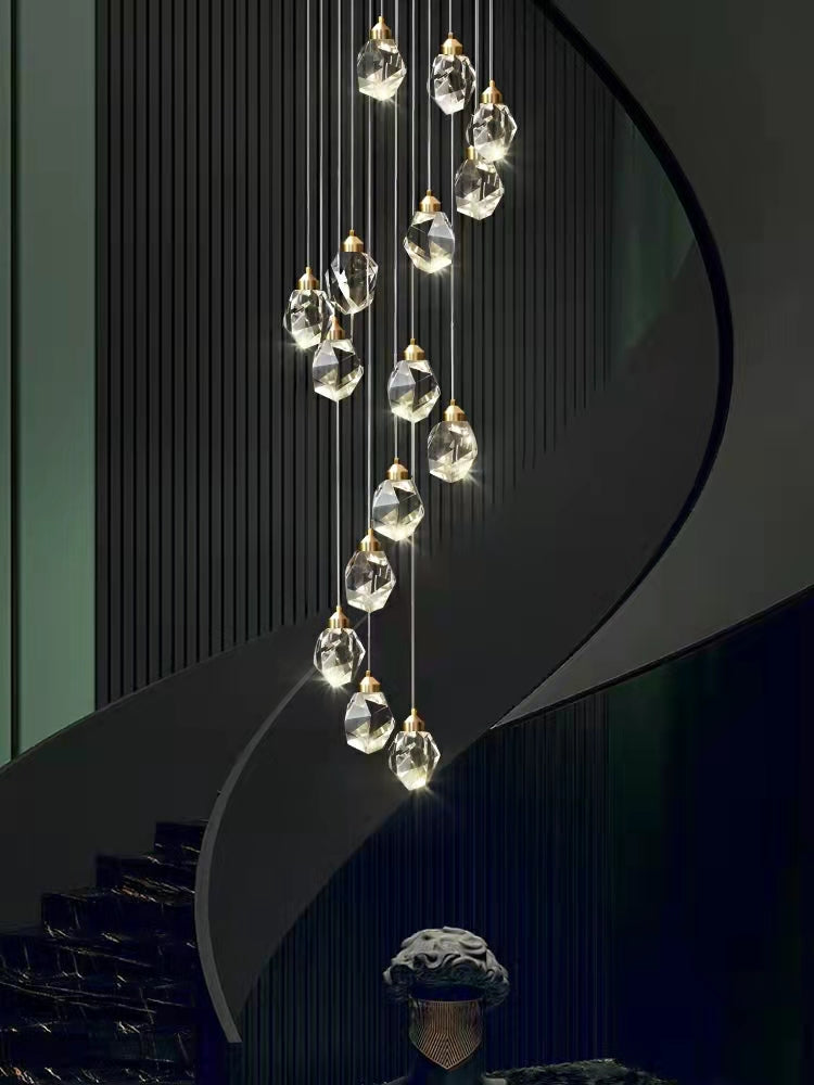 Modern Crystal Chandelier Foyer Living Room Droplight Hall Decoration Lights