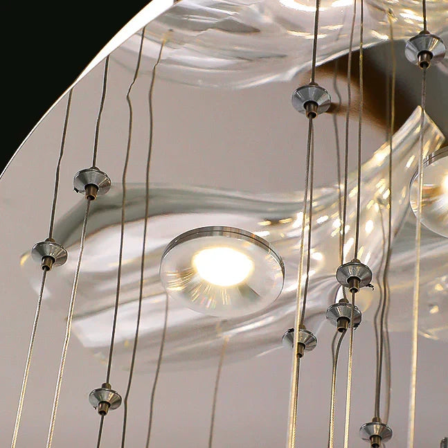 Light Luxury Glass Petal-Shaped Chandelier with Superior Finish