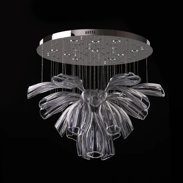 Light Luxury Glass Petal-Shaped Chandelier with Superior Finish