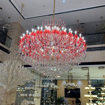 New Art Design Unique Red Crystal Chandelier for Foryer / staircase / restaurant / hotel