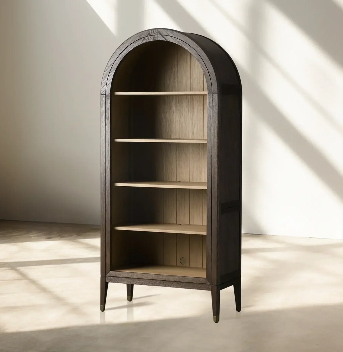 Hattie Open Bookcase in Oak 36-Inchw 46-Inchw