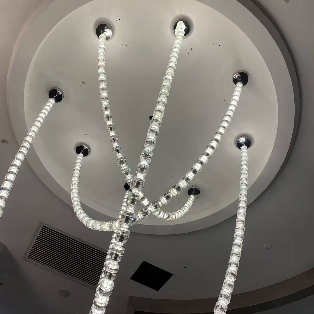 Modern Crystal Bullet Necklace Chain Chandelier for Living Room / staircase / foyer / hotel / restaurant