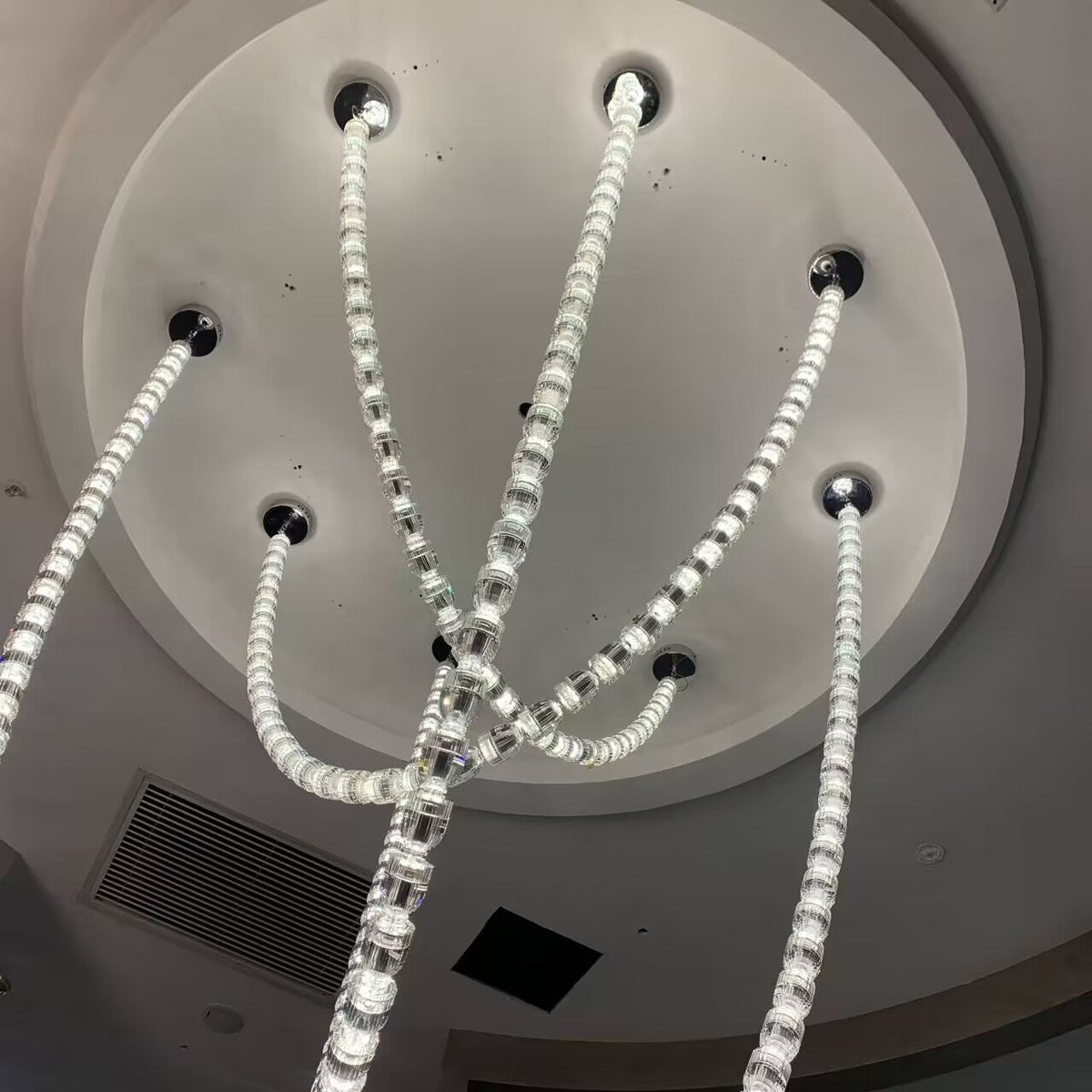 Modern Crystal Bullet Necklace Chain Chandelier for Living Room / staircase / foyer / hotel / restaurant