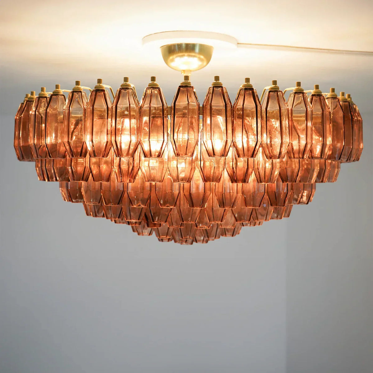 Prismatico Amethyst Glass Ceiling Lamp 35"