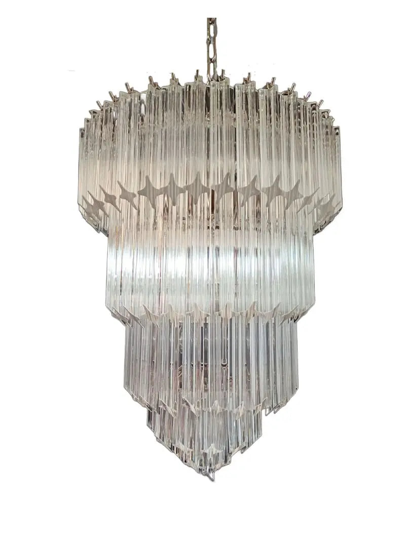 Murano Glass Chandelier – 112 Prisms – Transparent