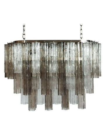 Murano Glass Chandelier – 62 Tubes – Smoked / transparent
