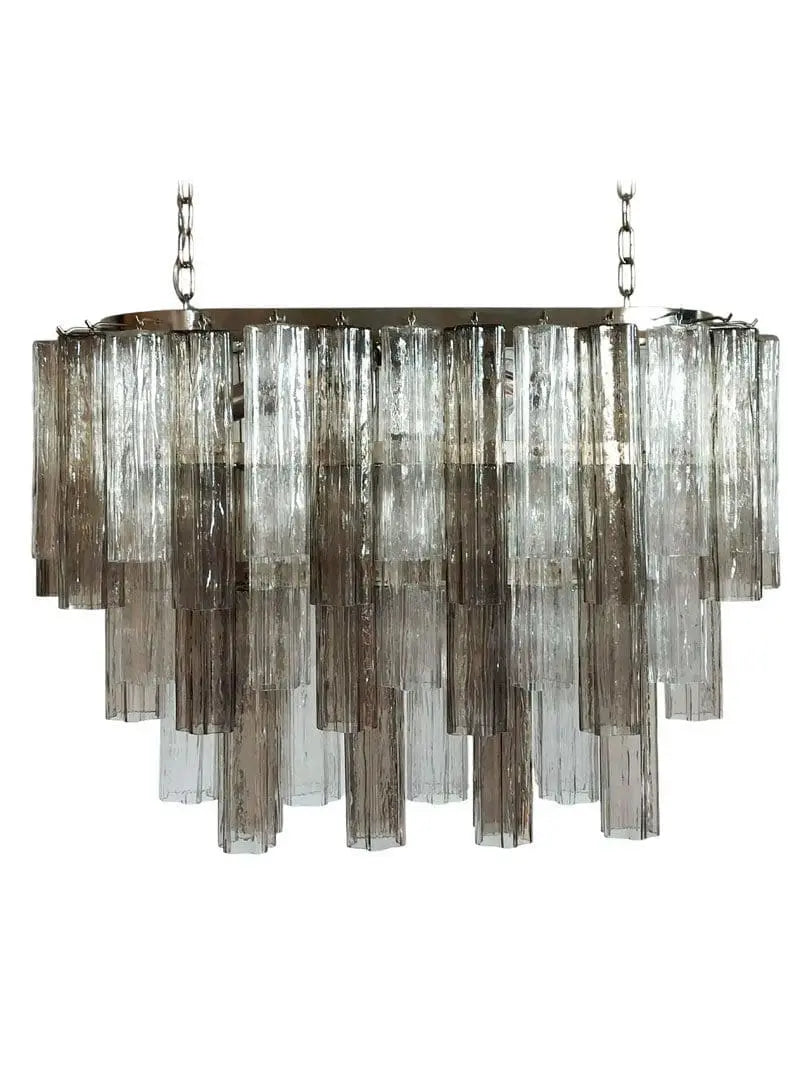 Murano Glass Chandelier – 62 Tubes – Smoked / transparent