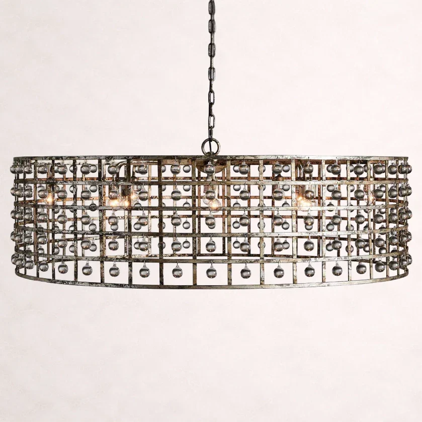 La Cage 12-Light Round Chandelier in Silver Clay