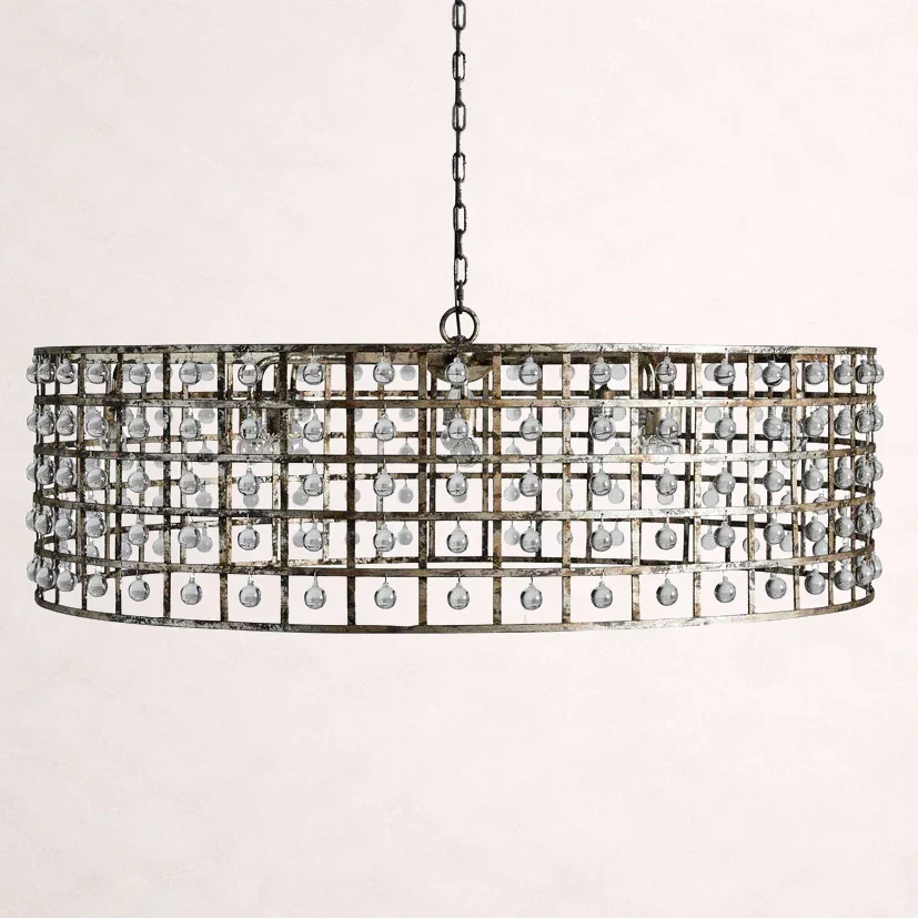 La Cage 12-Light Round Chandelier in Silver Clay