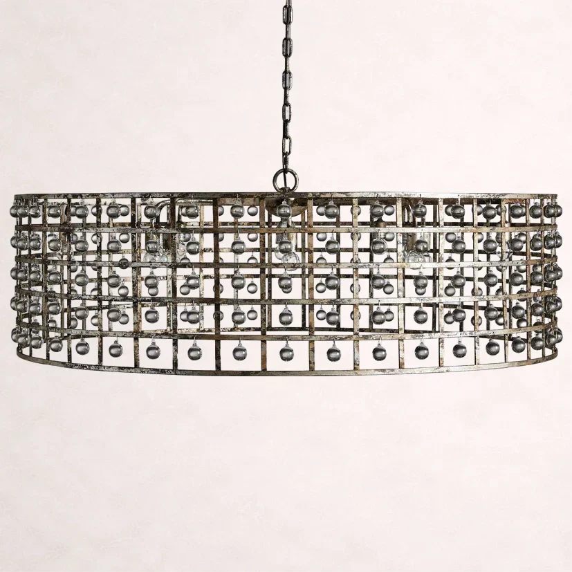 La Cage 12-Light Round Chandelier in Silver Clay