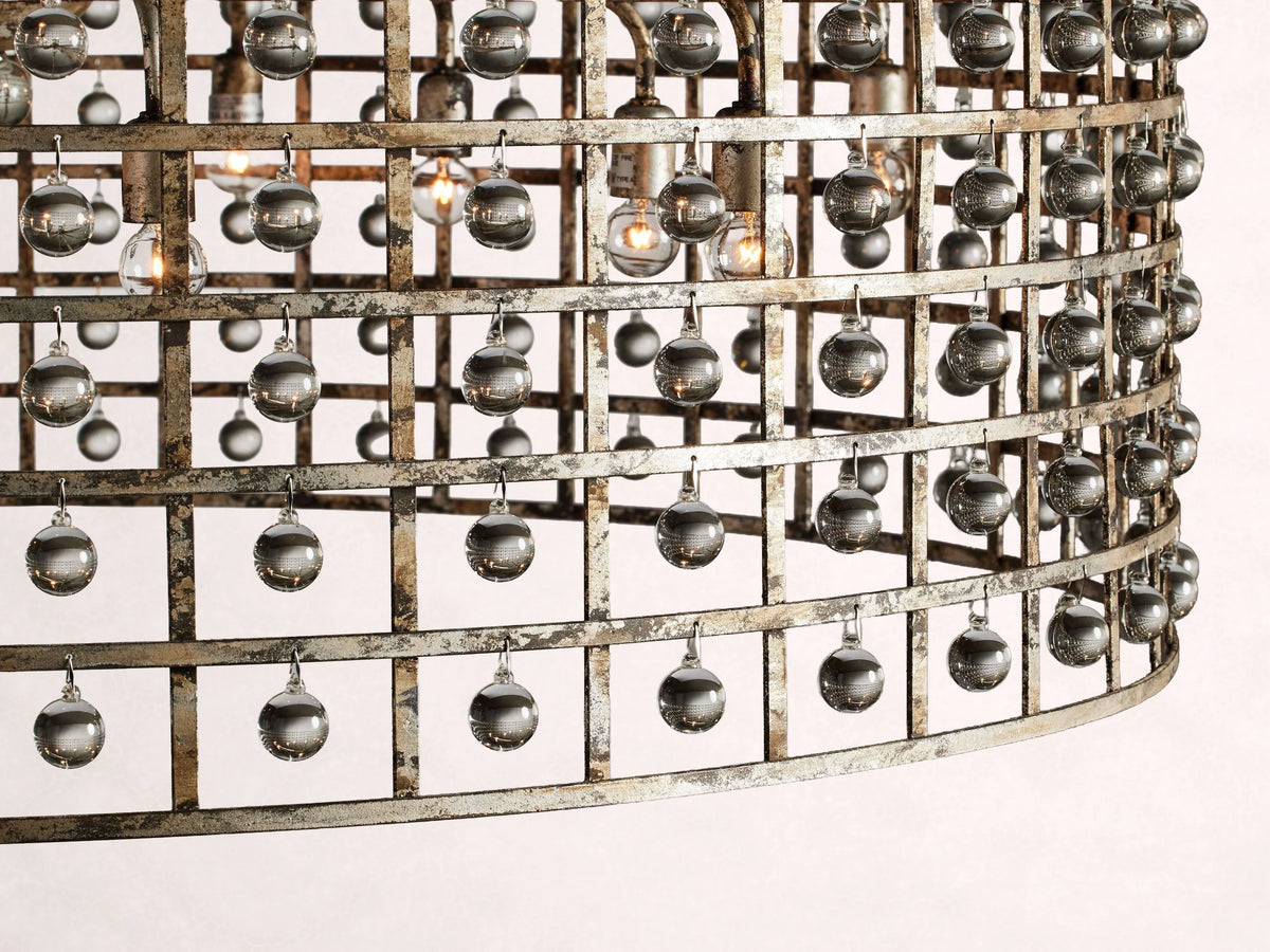 La Cage 12-Light Round Chandelier in Silver Clay