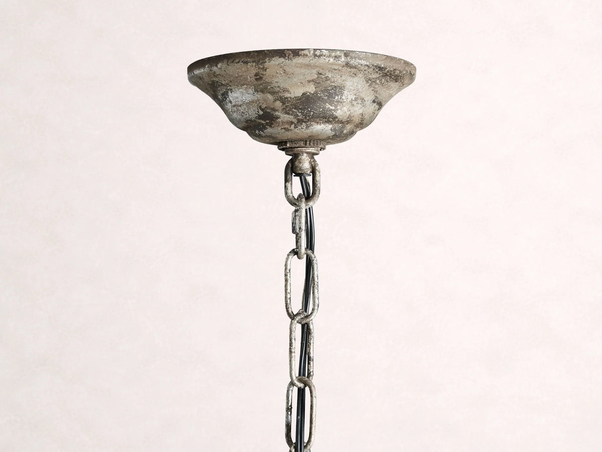 La Cage 12-Light Round Chandelier in Silver Clay