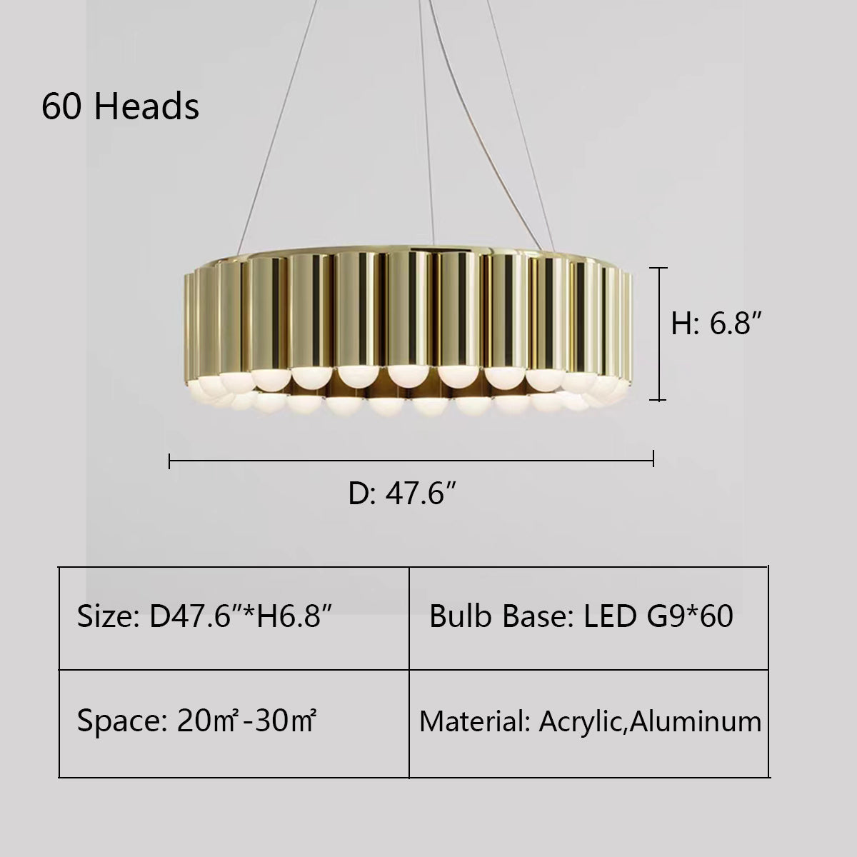 Designer Model Oversized Multi-Head Round Chandelier for Living / dining Room / bedroom